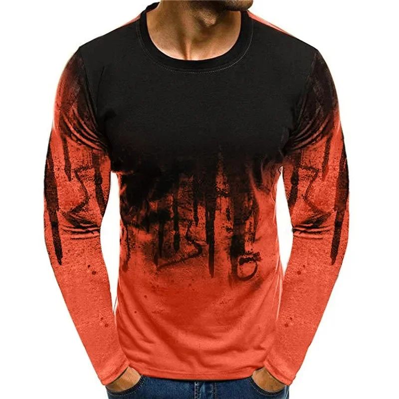 2026 New Autumn and Winter Men's Camouflage Pattern T-Shirt, 3D Printed T-Shirt, Autumn Casual Long Sleeved, Wide Round Neck view 4