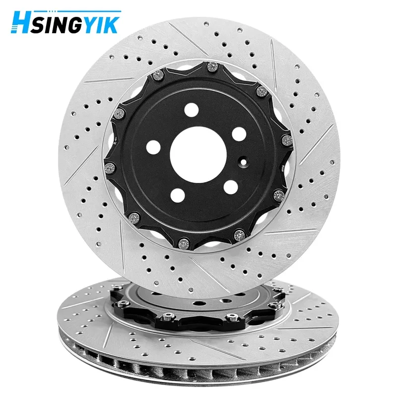 Custom Performance Two Racing Floating Upgraded Pads Rotor 356x22mm 4H0615601P H28 Rear 2 Piece Brake Disc for