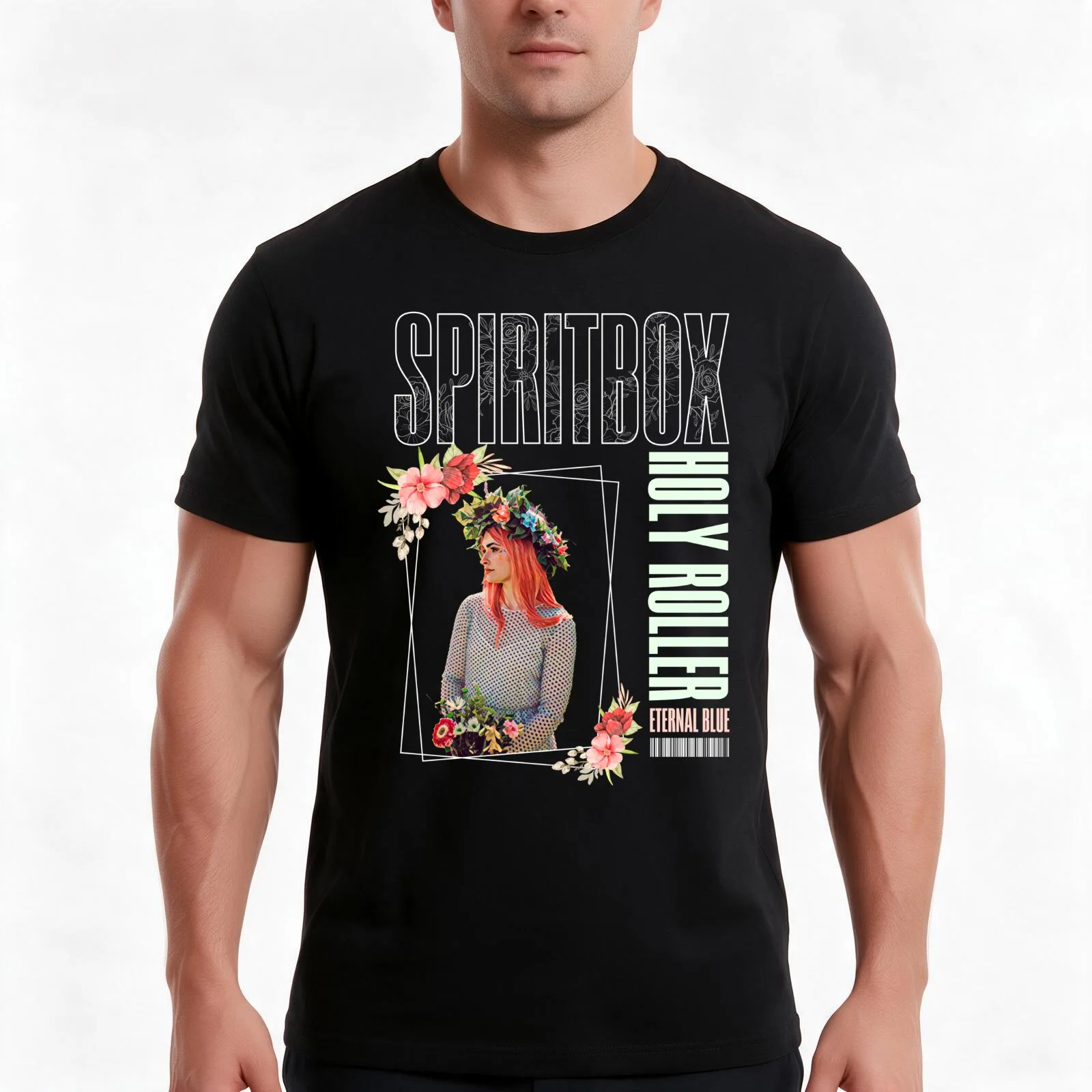 Spiritbox Holy Roller Flower Clothing T-Shirt, Summer Casual Cotton Tee, Oversized Streetwear Tops, Vintage Graphic Print
