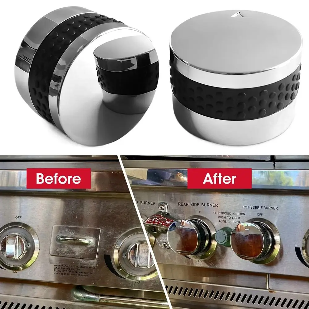 

New Chrome Plated Grill Control Knobs Plastic With D Shaped Barbecue Stove Knob With Nonslip Grip Stove Accessories