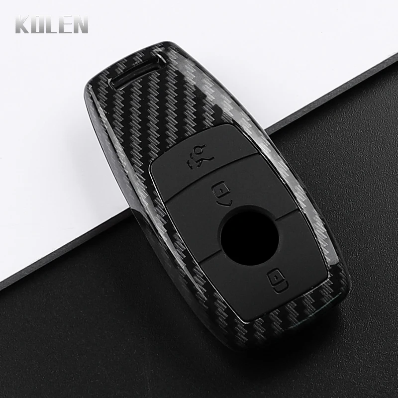 ABS Carbon Faser Stil Auto Schlüssel Fall Abdeckung Für Mercedes Benz E S G Klasse GLC CLE CLA GLB GLS W177 W205 W213 W222 X167 AMG E200
