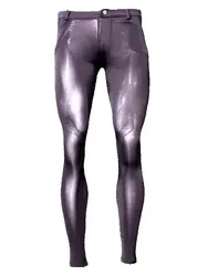 Korean-Style Men's Summer Ultra-Thin Silk Linen Slim Pencil Pants Sexy Thin  Elastic Ice Silk Denim Style Casual Tight Trousers