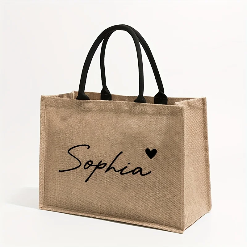 

Custom Name Pattern Shopping Large Personalized Beach Bag Gift Tote Bag for Women Bag for Girls Couple Gift Women's Travel Bags