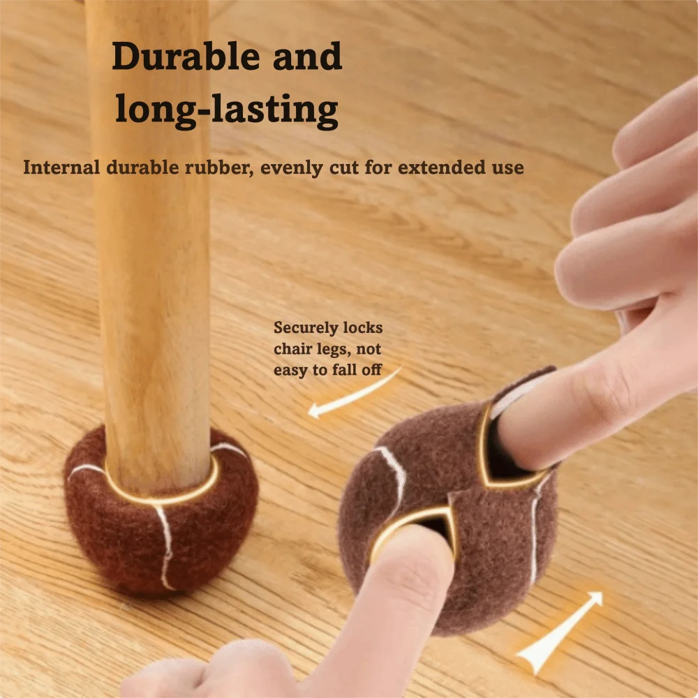 4pcs Non-Slip Table and Chair Covers Easy Installation Mute Tennis Like Foot Pads Wear-Resistant Thick Design