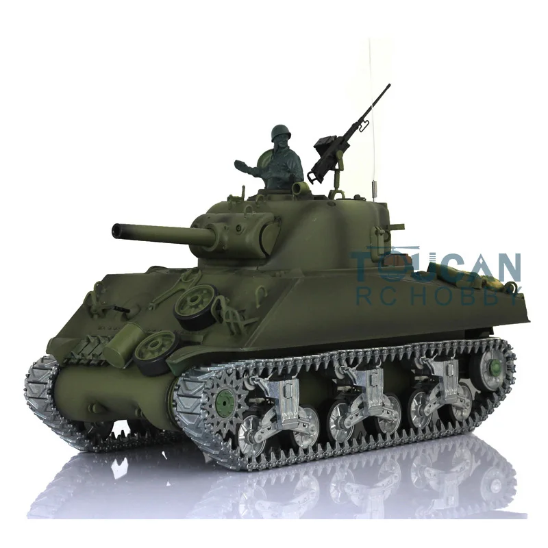 1/16 RC Tank HENG LONG 7.0 custom M4A3 schermo RC Tank 3898 Barrel Recoil 360 ° Metal Airsoft Outdoor Toys TH17682