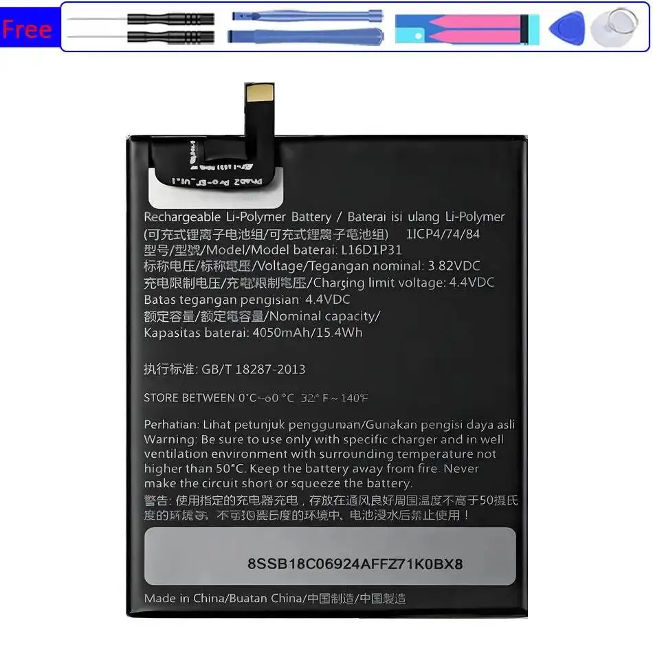 

Tablet Battery Fast Charging L16D1P31 L14D1P31 L16D1P32 3500-4050Mah For Lenovo Phab 2 Plus Pro