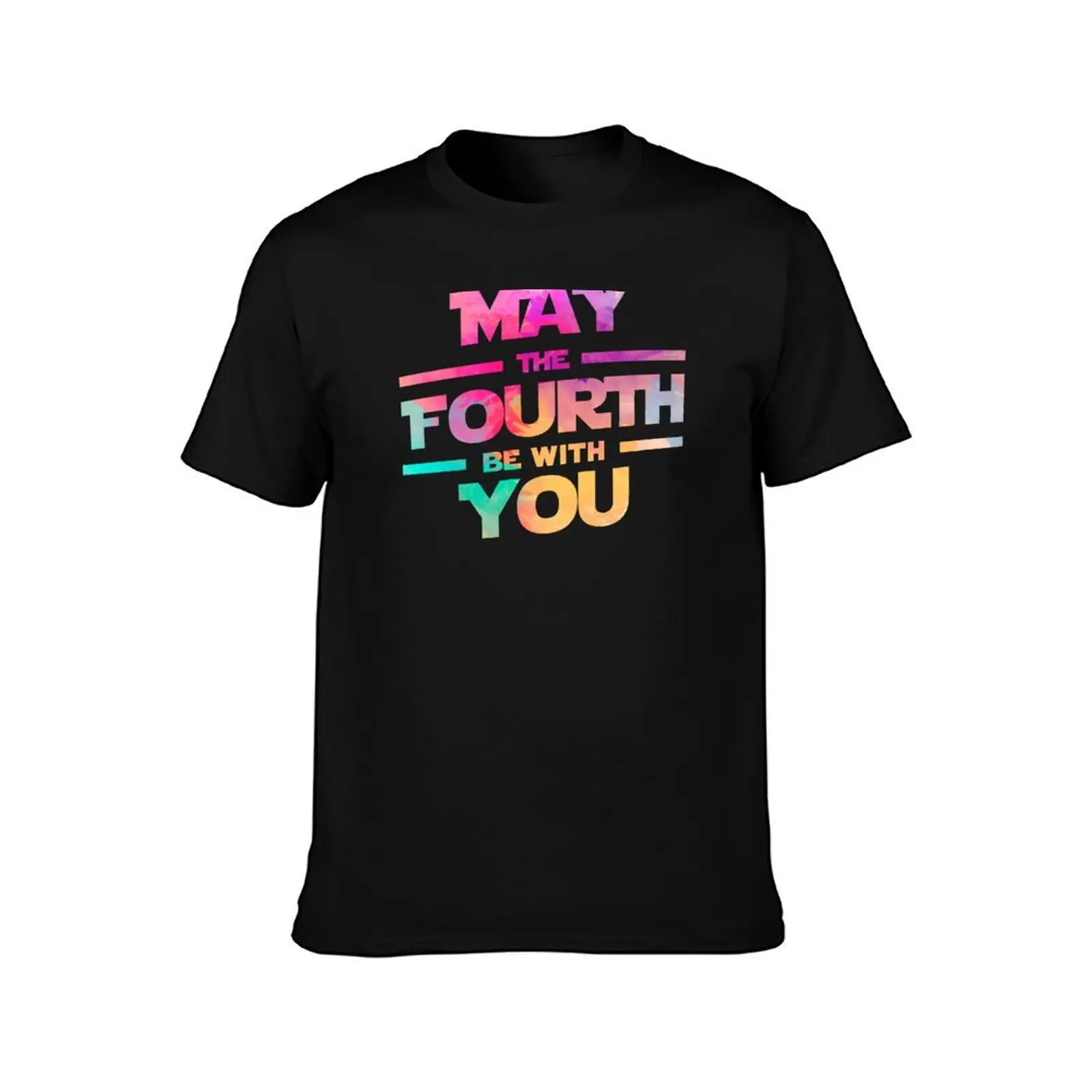 MAY THE FORTH BE WITH YOU COLORUN T-Shirt, Summer Casual Cotton Tee, Oversized Streetwear Tops, Vintage Graphic Print