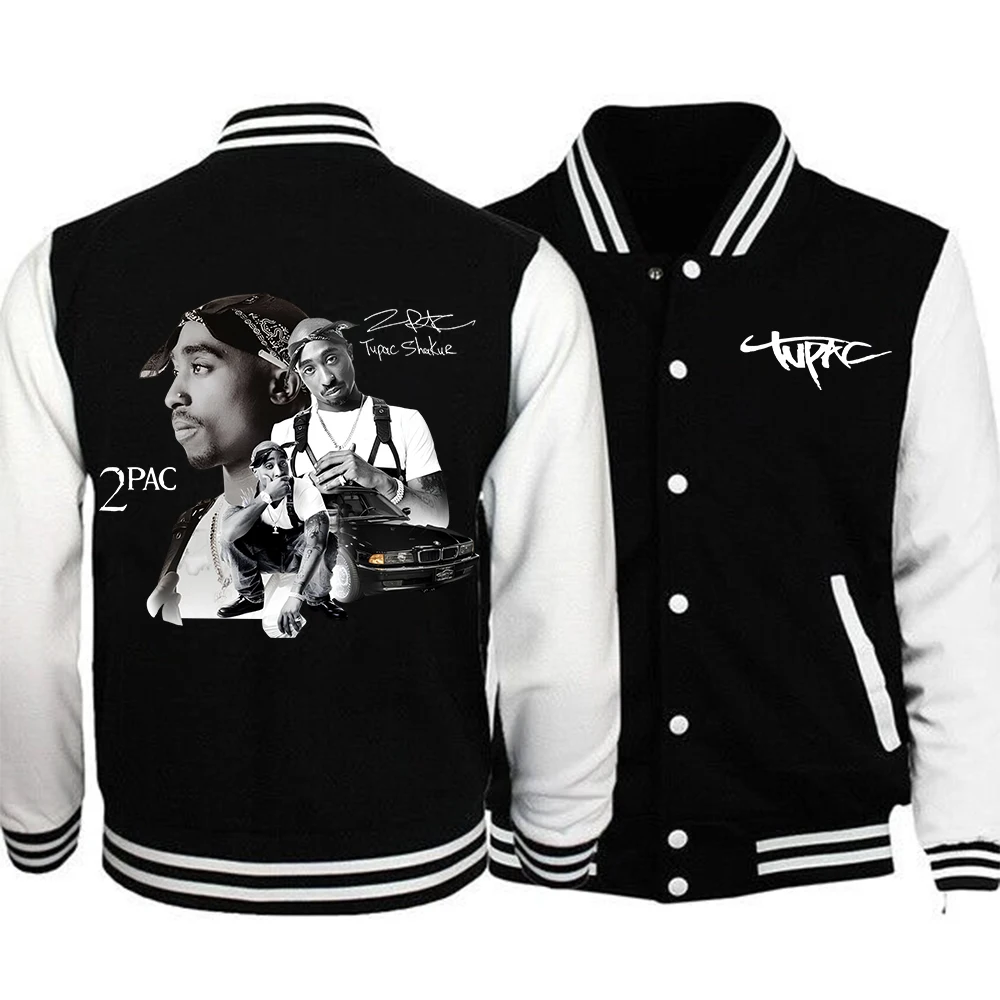 

Rapper Tupac 2pac Baseballs Jackets Women Men Sports Coat Team Hip hop Baseball Jacket Hoodie For Fans Gift