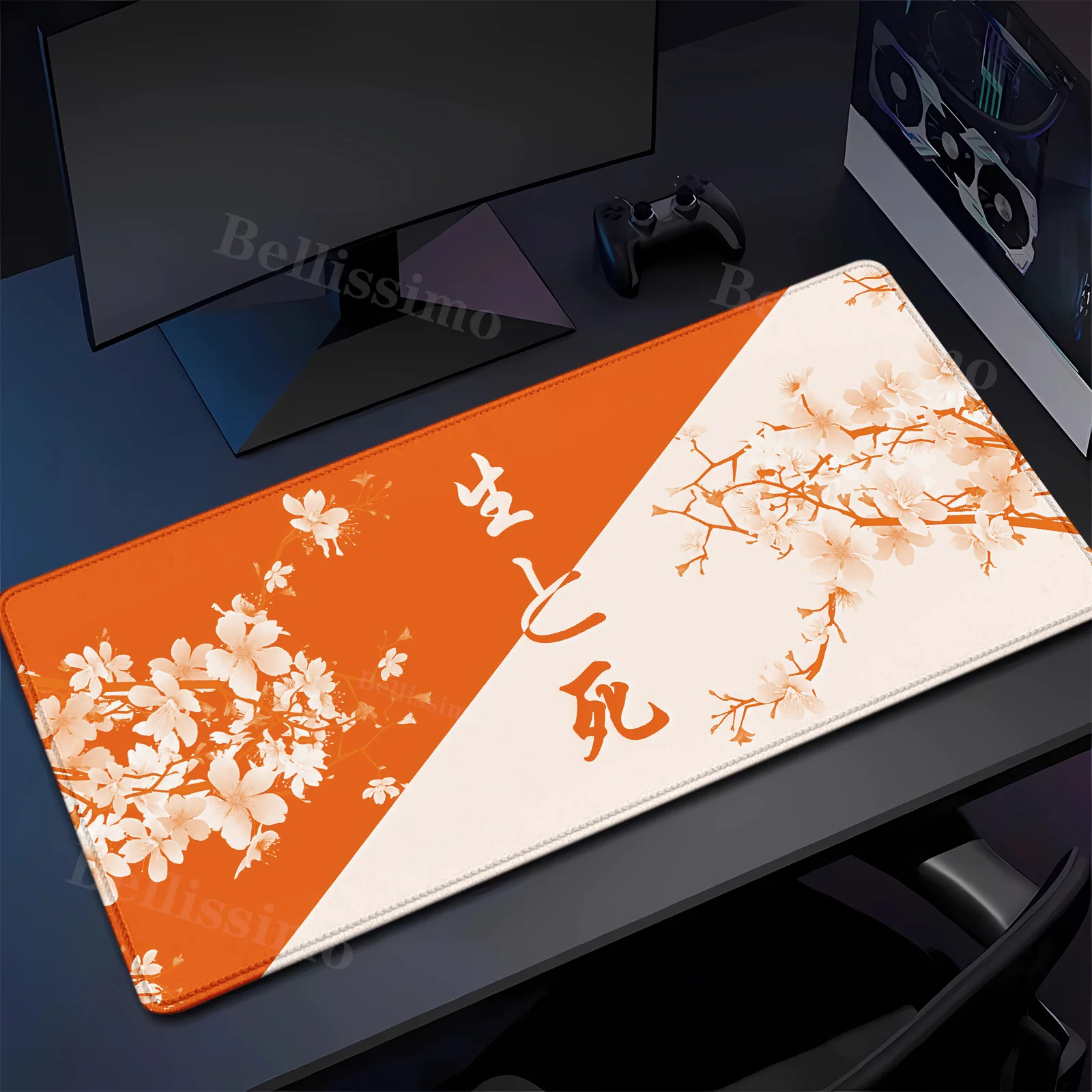 

Large Life and Death Cherry Blossom Game Mouse Pad Extended offices Desk Mat Lock Edge Keyboard Non-slip Rubber teclado Mousepad