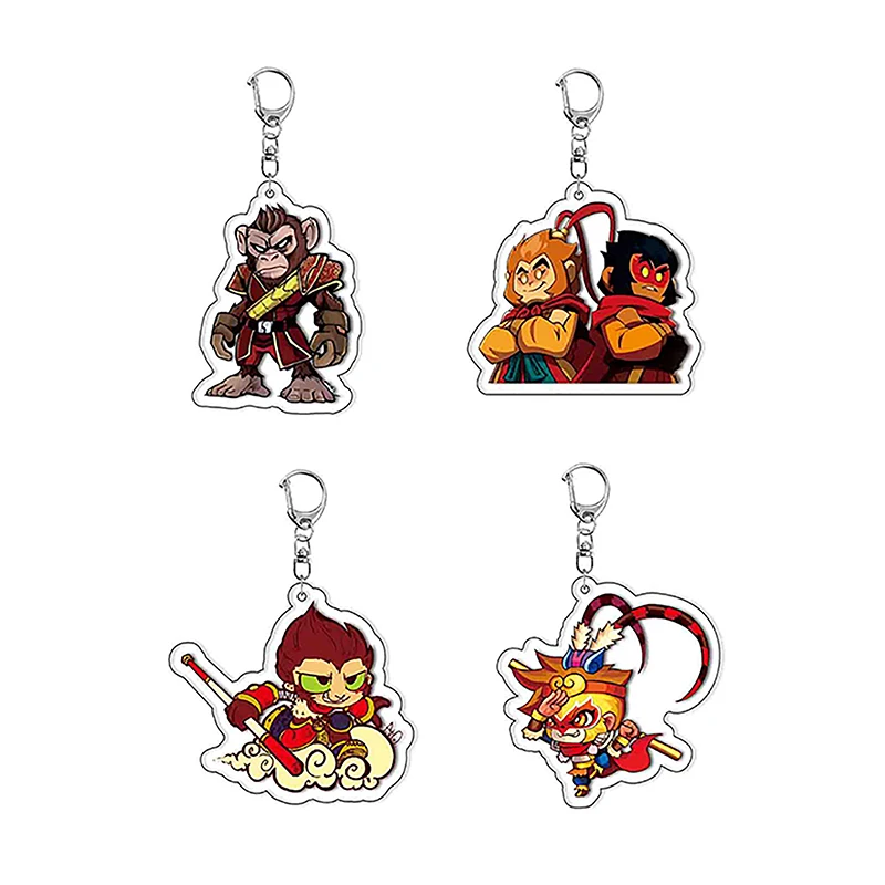 Chinese Action Game Black Myth Wukong Keychain Key Chain Ring For Bag Monkey King Sun Keyring Jewelry Gamer Fans Gaming Gift