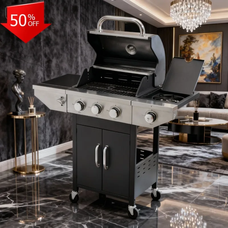 

Camping Stove Brazier Barbecue Grill Large Cookware Bbq Grill Outdoor Stand Charcoal Furnace Accessories Kitchen Dining Bar Home