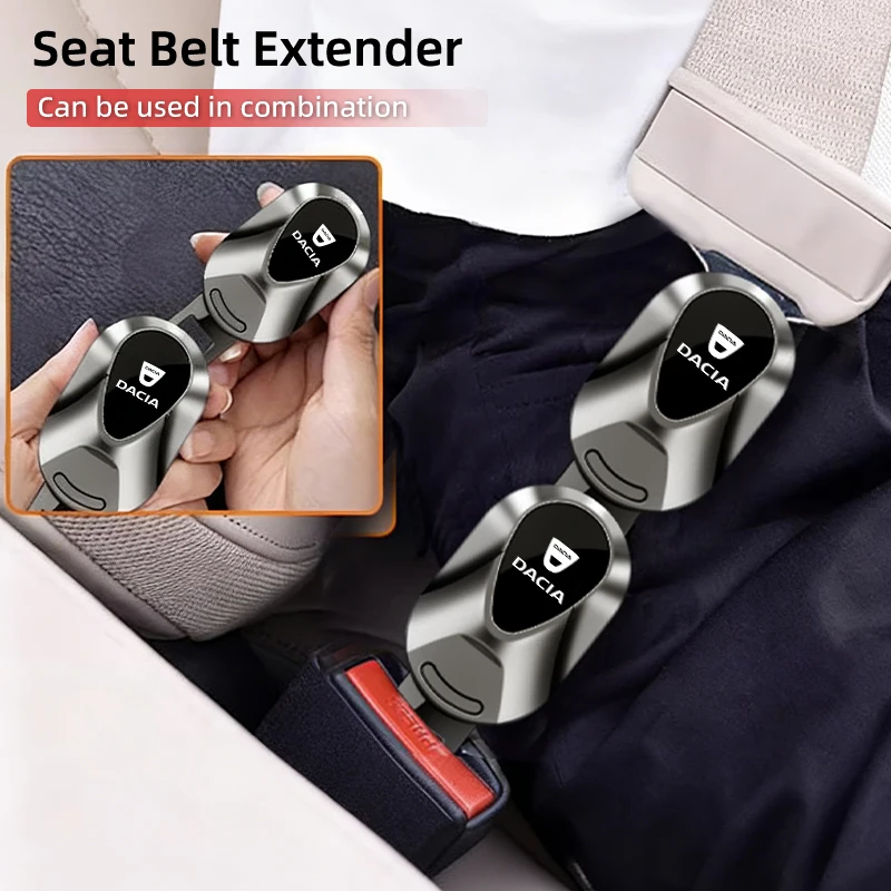 Car Stickers Seat Belt Extender Metal Safety Belt Buckle Clip For Dacia Duster Logan Sandero Lodgy Dokker Stepway Solenza Mcv 2