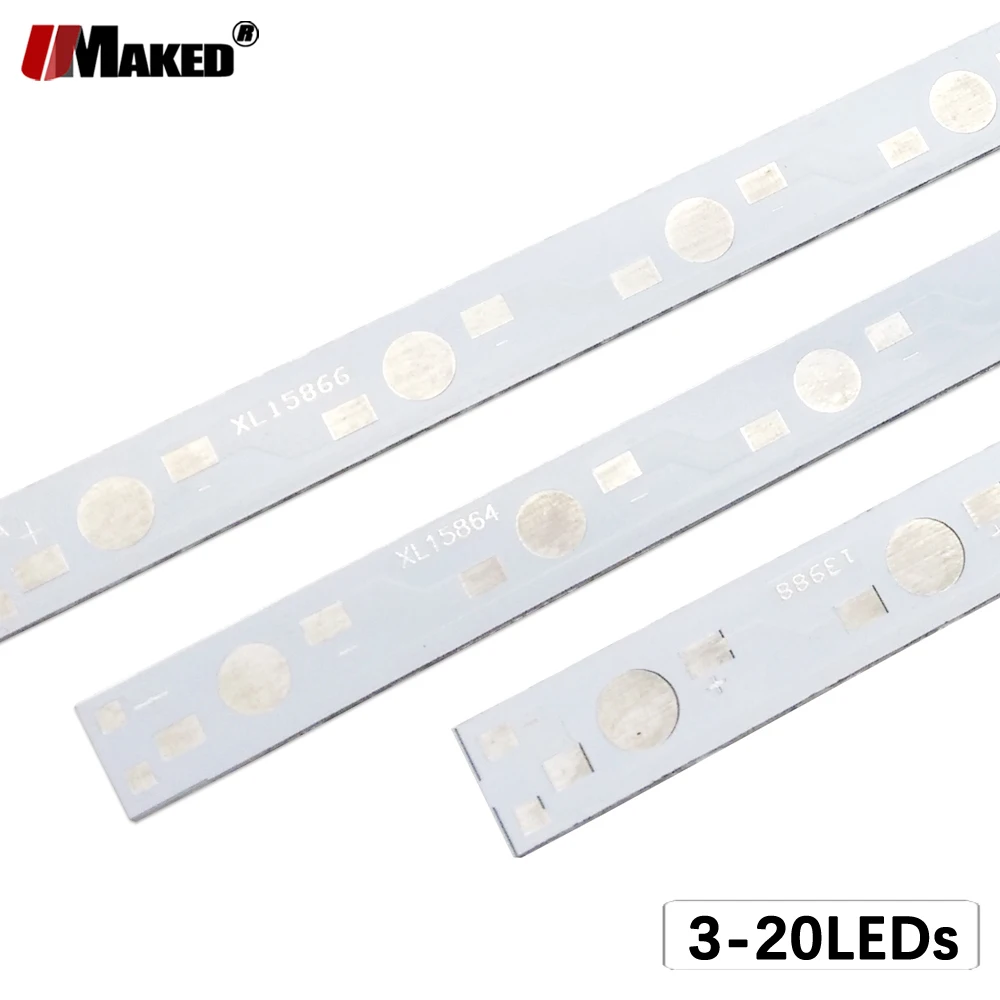 10PC LED PCB 100-590MM Length Strip Aluminum Plate High Power Heatsink For 1/3/5W Chip Hydroponics Aquarium Tube Grow Lights DIY