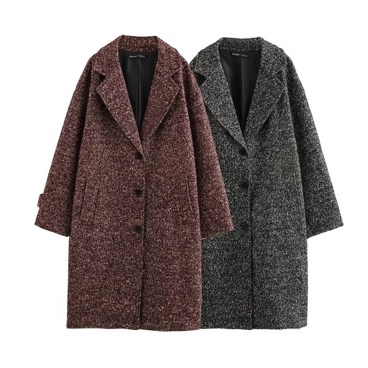 Tangada 2024 Winter Women Thick Warm Woolen Long Coat Long Sleeve Female Elegant Overcoat QD0176