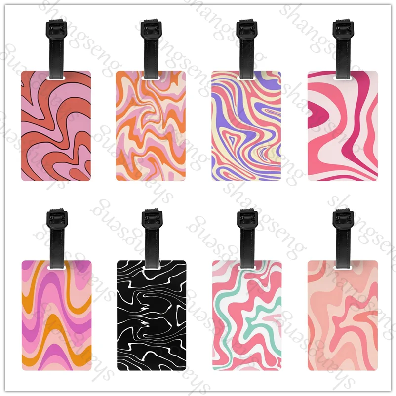 

1pcs Security Luggage Tag PVC Suitcase Label Business Card Holder/Travel Document Label Purple Marble