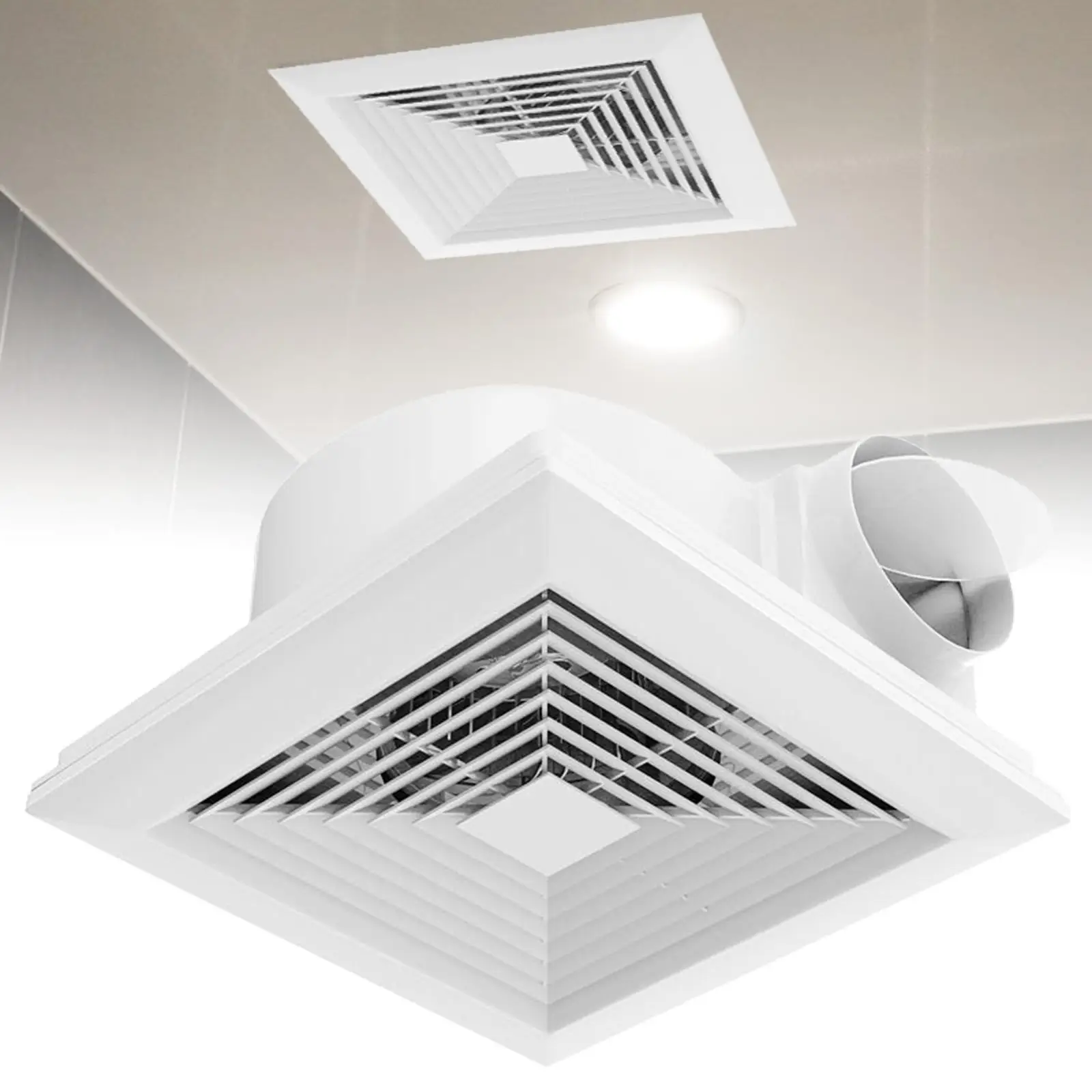 

Exhaust Fan Ceiling Mount Modern Lightweight with Backdraft Damper Simple Installation Bathroom Fan for Workshop Garage Toilet