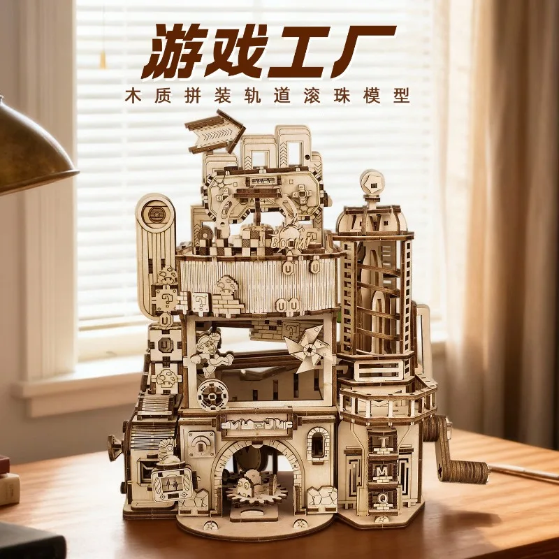 3D Wooden Mechanical Castle Puzzle High Difficulty DIY Model Building Kit Advanced Craft Desk Decor Creative Birthday Gift