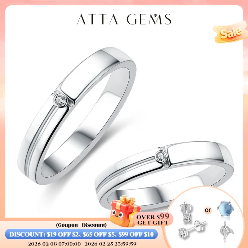 

Новинка 2022, роскошное классическое муассанитовое кольцо Attagems для мужчин и женщин, обручальные кольца, Изящные Ювелирные украшения для пары, свадьбы, женщин, юбилея