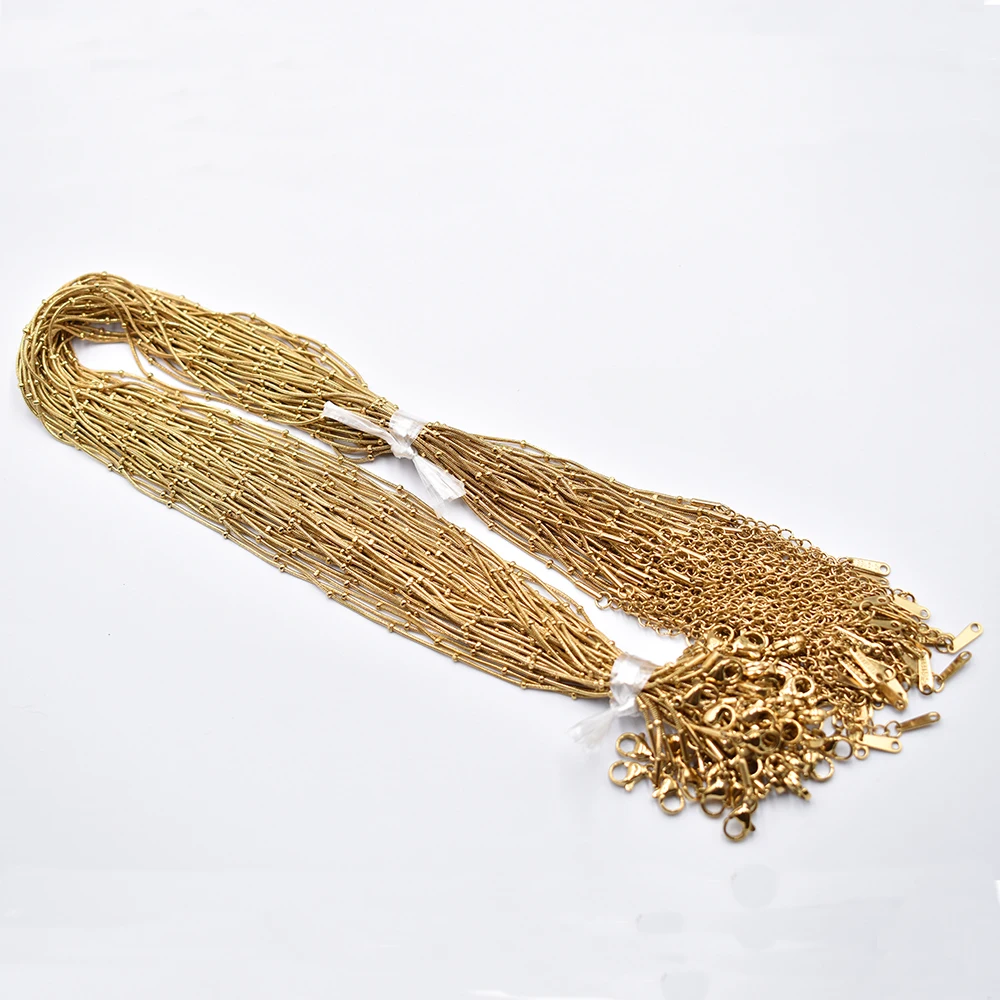 Großhandel 50 Stück/Lot 0,9mm Edelstahl-Kugel-Schlangenkette Halskette 40cm+5cm Kette Karabinerverschluss DIY Schmuckzubehör – Detail 2