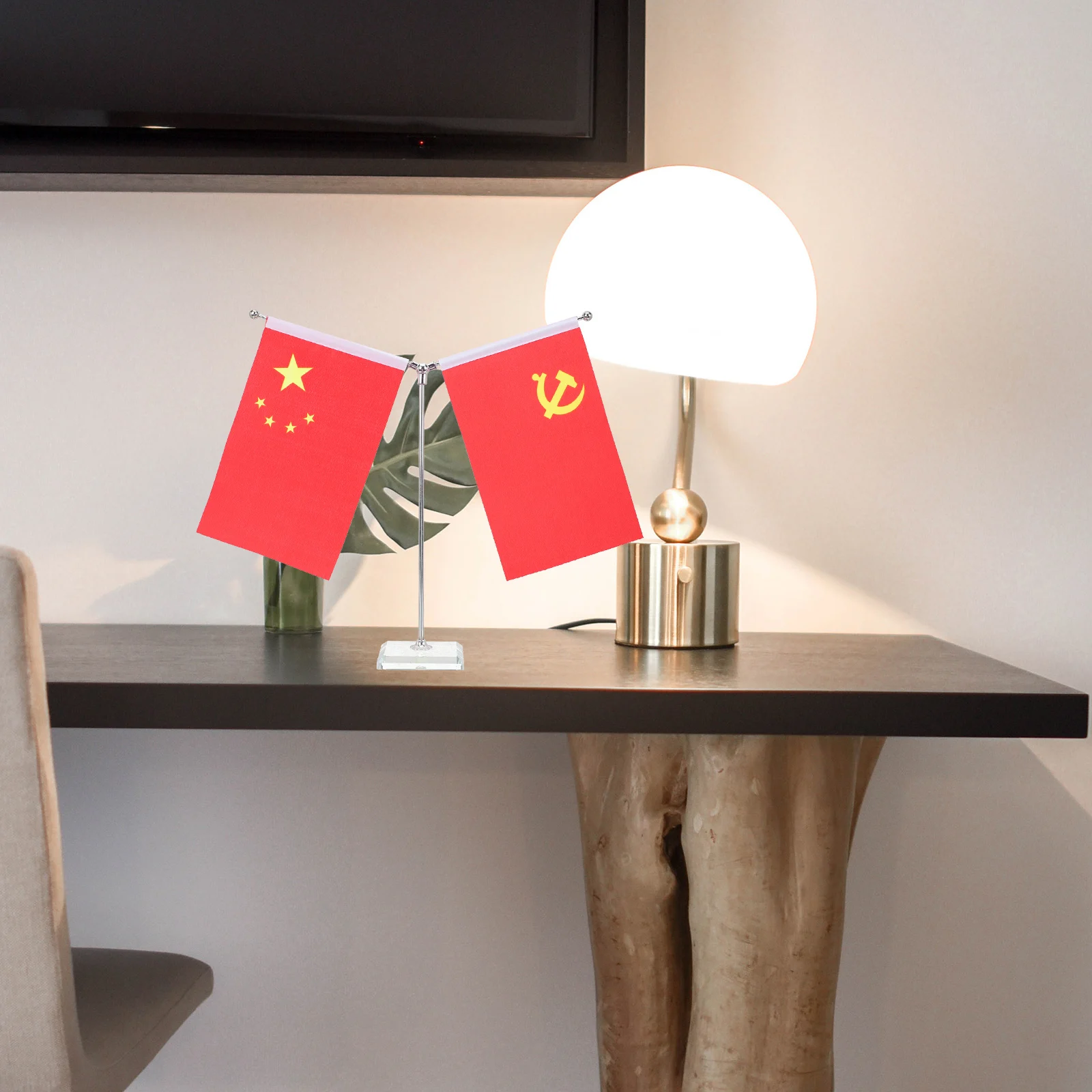 

Durable Desktop Flag Pole Stand Holder Office Supply Flag Bracket Base Table Decoration