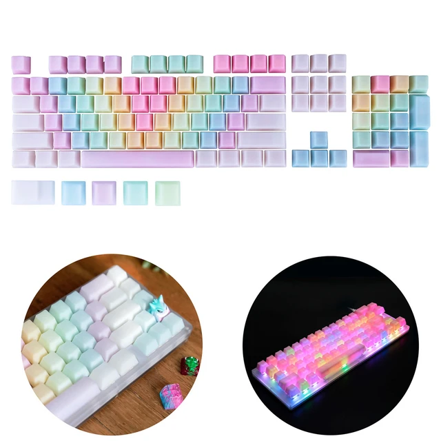 109keys POM jelly rainbow keycaps Gradient light transmission OEM profile  for 61 87 104 108 layout - AliExpress 7