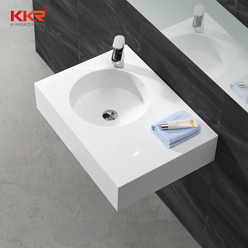 Single Bowl Porcelain Organizer Acrylic Bathroom Sinks Cabinet Acrylic White Bathroom Basin Countertop Sinks Solid Surface