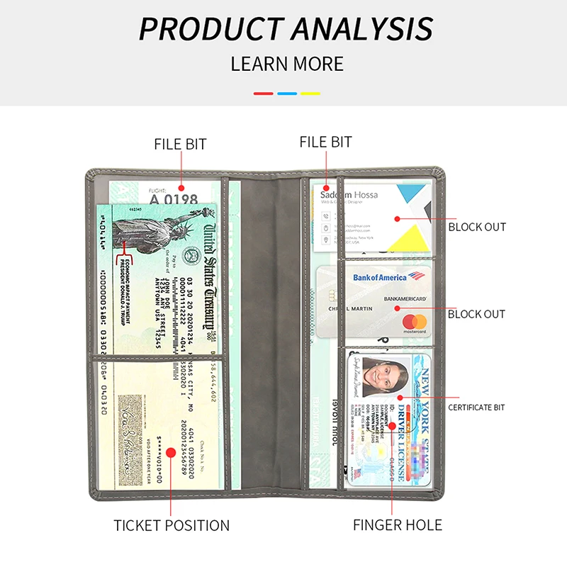 ผู้ชายหนังใส่ประกันการจดทะเบียนรถยนต์กระเป๋าใส่บัตรเครดิตกระเป๋าเก็บใบอนุญาตขับรถ