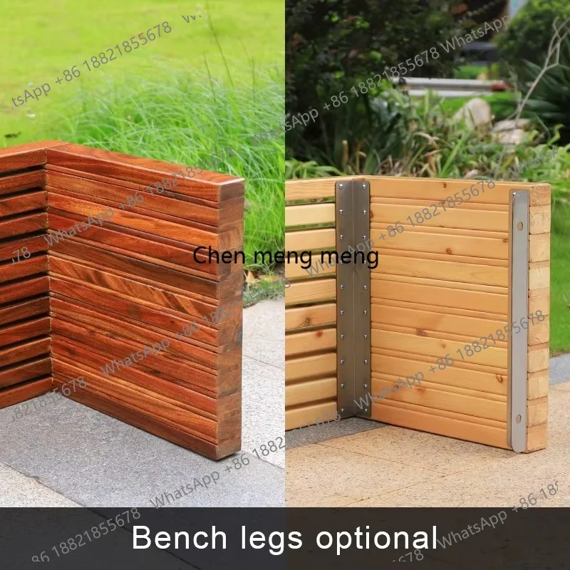Customized Wooden Bench Outdoor and Indoor Use Full Wood Eco-friendly Chair Good Load-Bearing Garden Waiting Bench