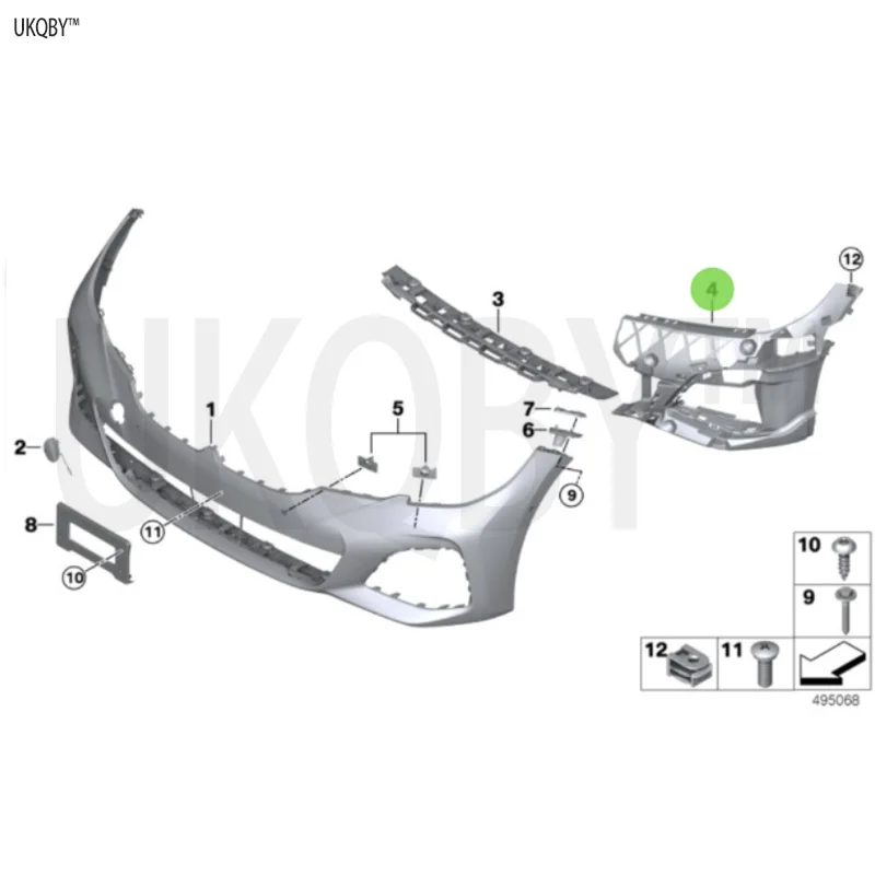 Adapted interface engine compartment shielding positioning component left 51110069347 51110069348 51110075671 51110075672