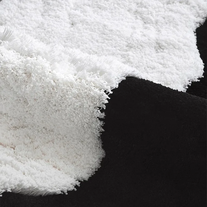 black and white Italian home carpet living room sofa cloakroom stroking cats blanket long hair thickened cream style