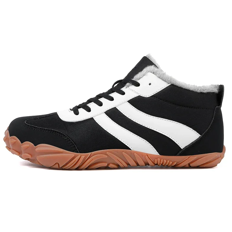 Winter Warm Plush Barefoot Wide Toe Sneakers Men Women Minimalist Traning Shoes Retro Outdoor Comfortable Non-slip Walking Shoes