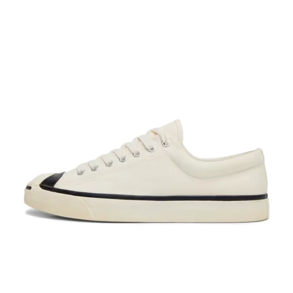 Converse Jack Purcell Unisex Low-Top Canvas Sneakers  White, Lightweight Comfort, Non-Slip & Durable A16765C