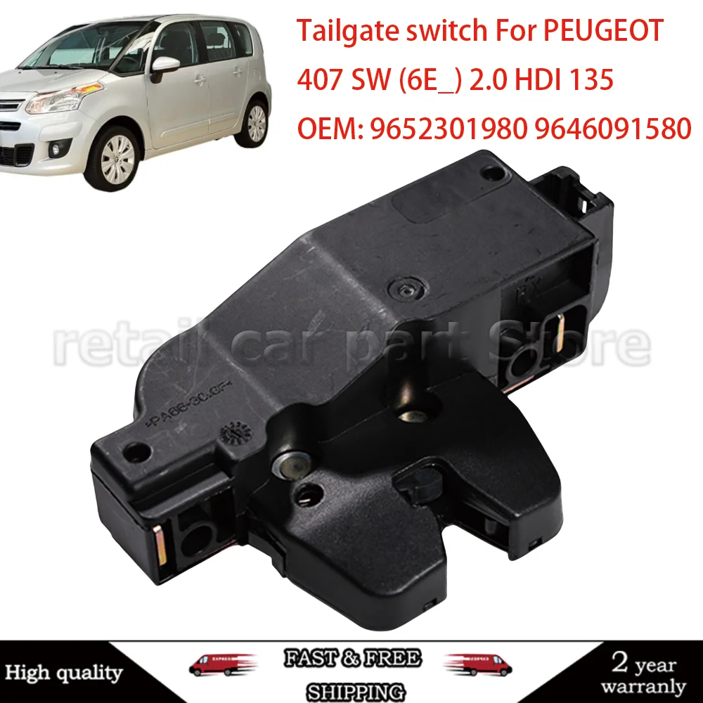 Car Rear Tailgate Lock Mechanism 9652301980 206307407 9652301980 For Citroen C3 C5 Xsara Picasso Peugeot 206 307 SW