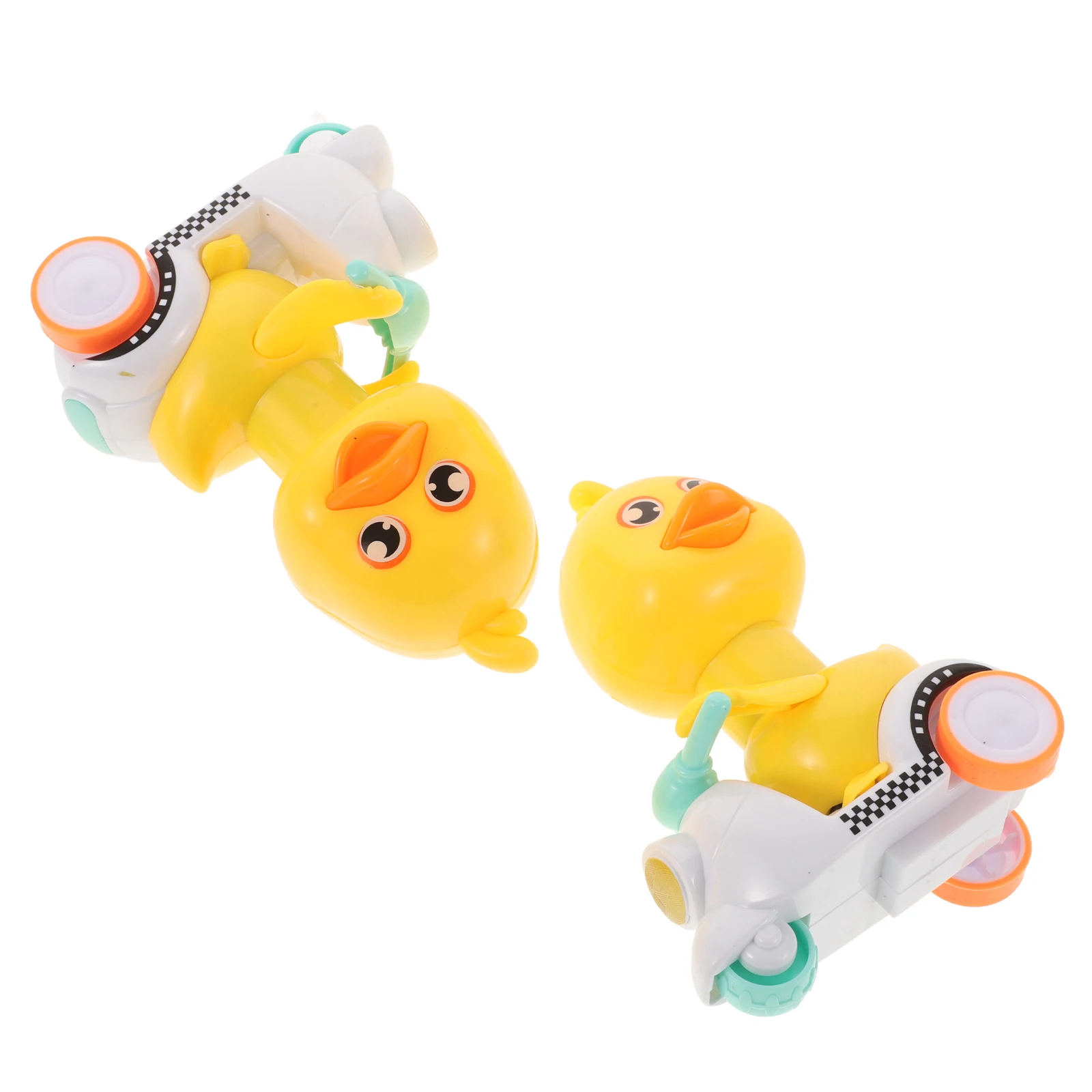 2 SZT. Małe Żółte Kaczuszki Autka Napędzane Odwrotnym Mechanizmem, Zabawka Edukacyjna, Model do Wczesnej Nauki