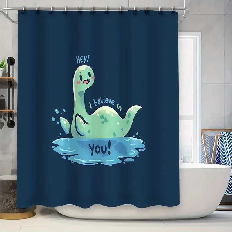 

Занавеска для душа с милым динозавром, забавный декор для ванной комнаты с динозавром, моющийся набор занавесок для душа с мультяшными животными для мальчиков и девочек-подростков