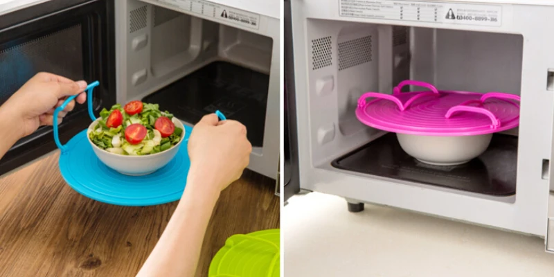 Microwave Plastic Stand Multifunctional Stacker Rack Kitchen Plate Shelf Mini Desk Heating Food Tray Cookware Inserts