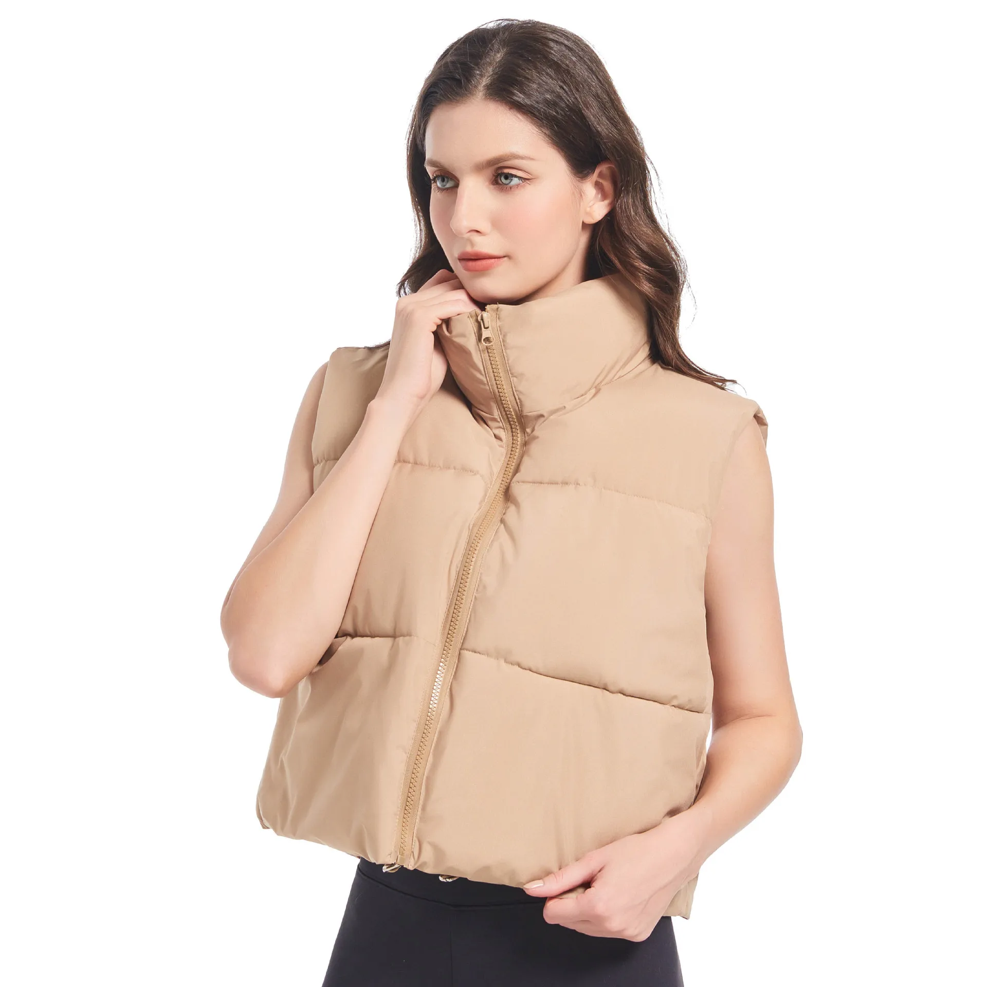 Thiened ort Svel Gilet in cotone Faion da donna Autunno Inverno Nuovo Sle Colletto alla coreana Vento Jaet in cotone transfrontaliero