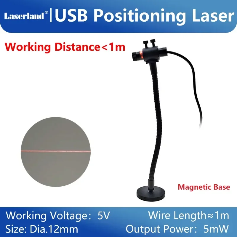 Sewing Machine Laser Positioning Ling Generation Cross Hair USB Connection with Magnetic Base