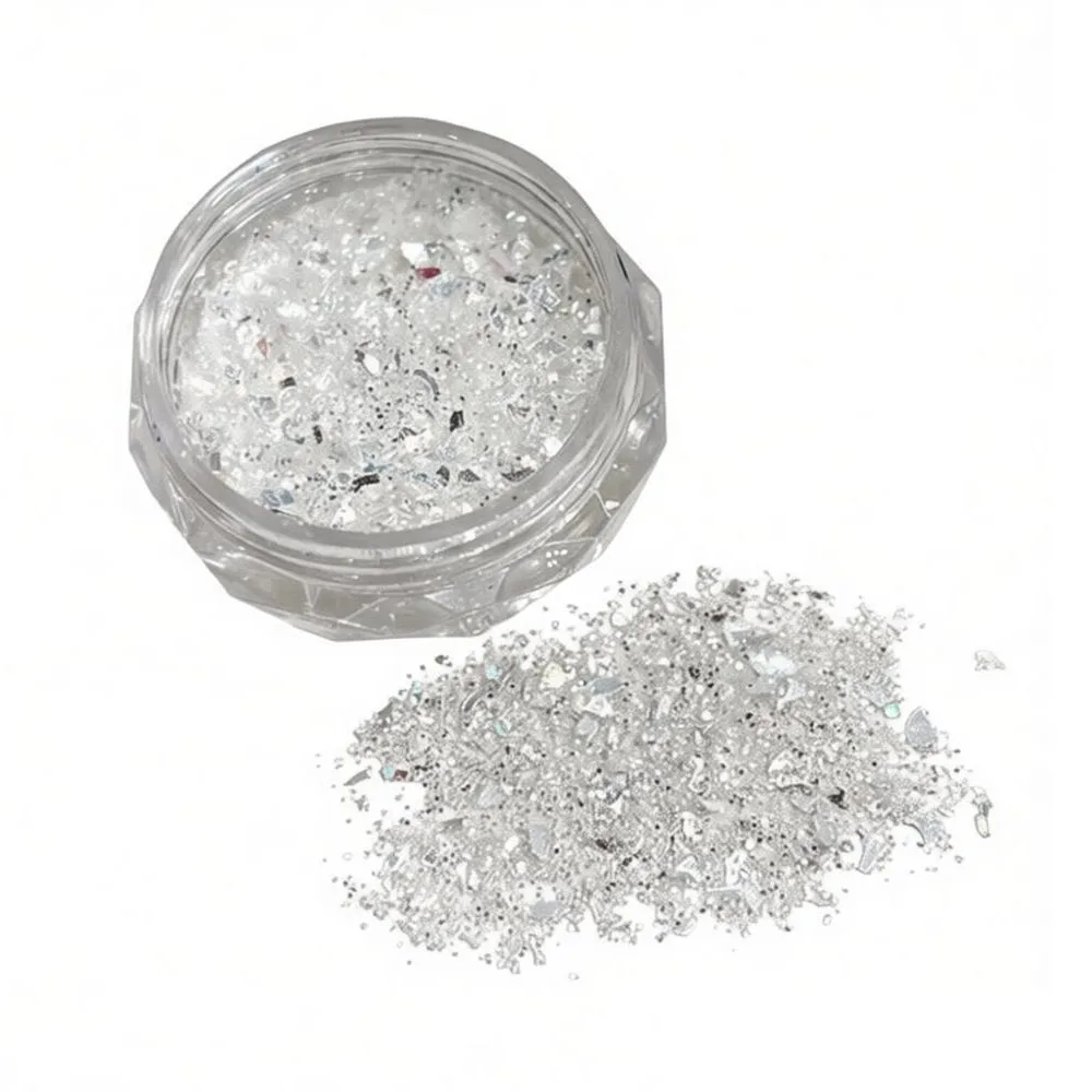 Creative Ultra-Thin Nail Glitter Multicolor Turtle Scales Flakes Nail Decoration Sparkly Ice Crystal Nail Stickers 3D Decoration
