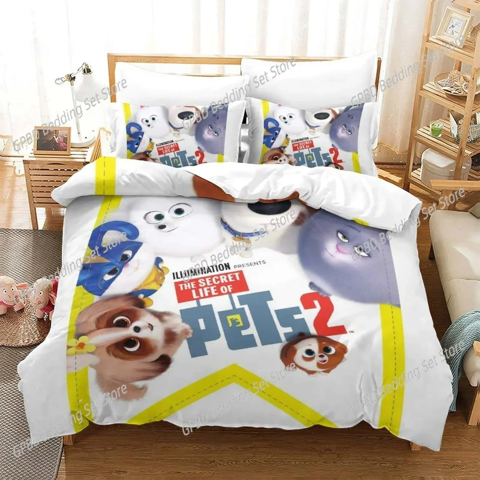 

3D Print Cartoon The Secret Life of Pets Bedding Set Bedroom Soft Modern Bedspreads Comefortable Duvet Cover Quilt Pillowcase