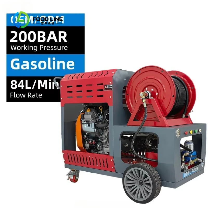 

Customized 50m Hoses Reels Hydro Jetting High Pressure Cleaner Drain Pipe Cleaning Machine for Tree Root Cleaner