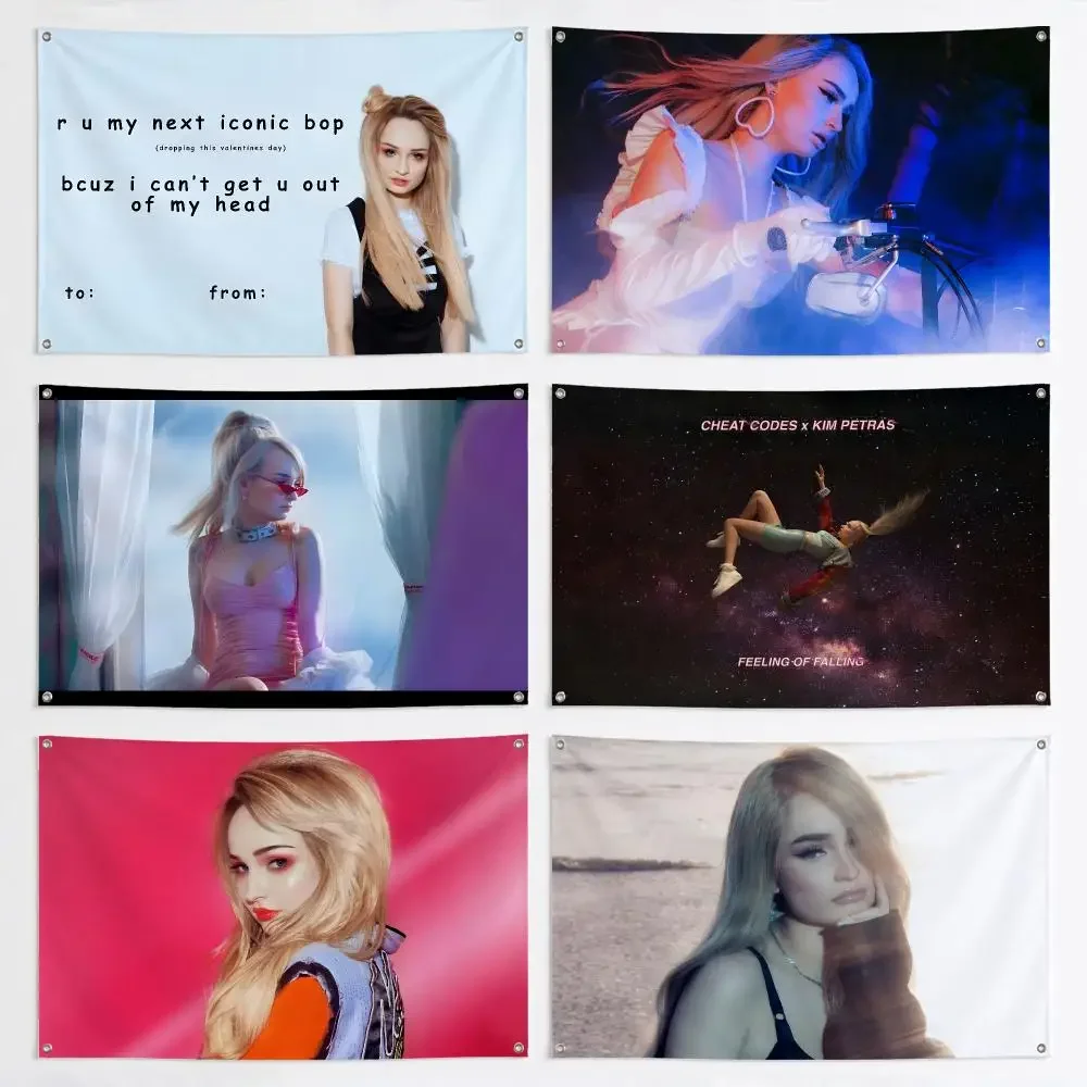 Singer K-Kim Petras Detour Flags Aesthetic Wall Tapestry Printed Wall Hanging Living Room Party Outdoor Decor
