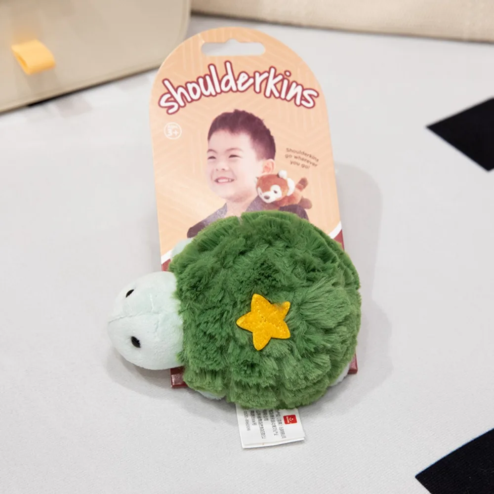 

Stuffed Dolls Shoulder Plush Toy Panda Raccoon Penguin Turtle Standing Shoulder Animals Kawaii Cartoon Magnetic Stuffed Toy