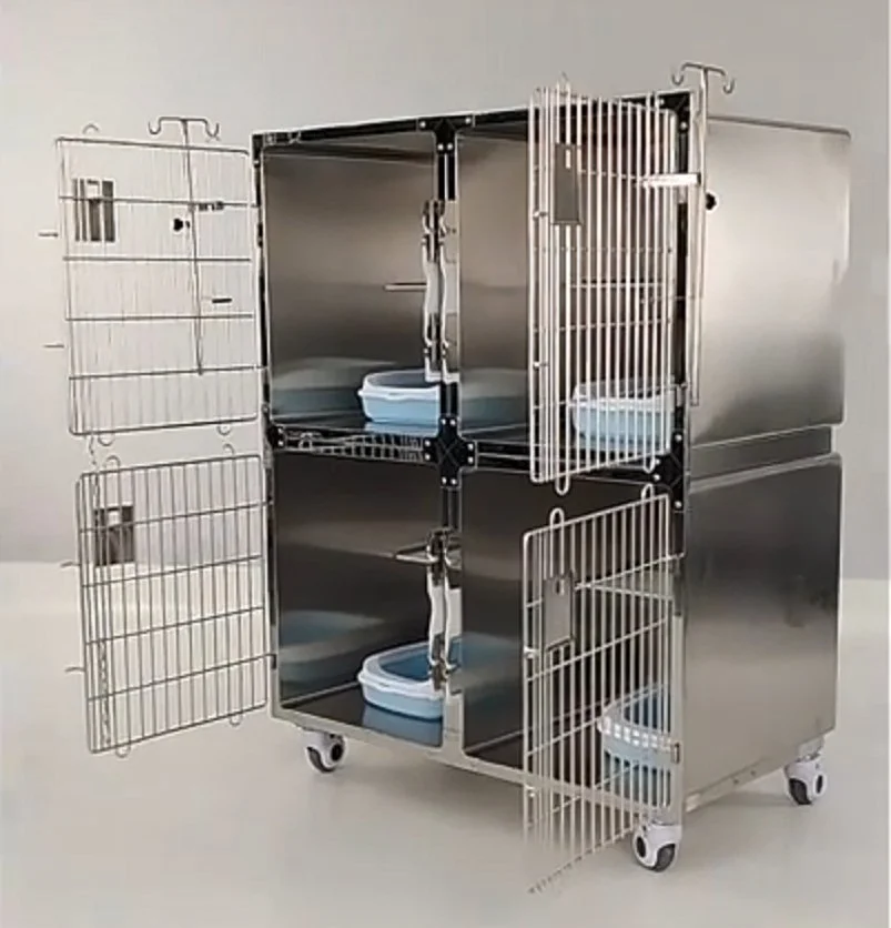 

Hot Sale Veterinary Dog Cat Veterinary Cages Stainless Steel Vet Cages