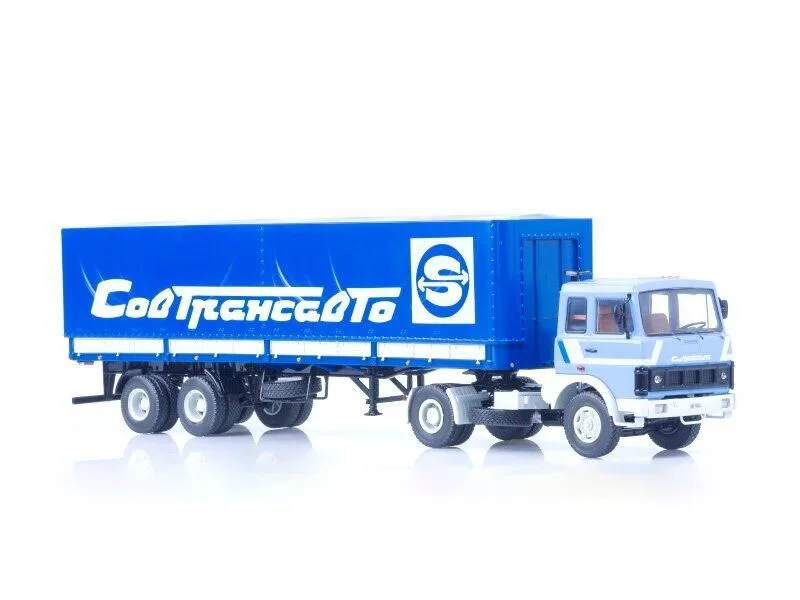 NEW SSM 1:43 Scale MAZ-5432 with Semitrailer MAZ-93971 Sovtransavto USSR Truck For collection gift