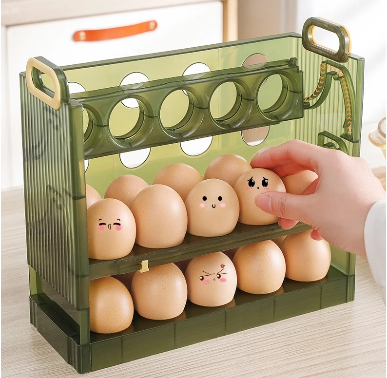 1PC 2/3 Layer Egg Storage Box Creative Refrigerator Side Door Egg Storage Box Space Save Fresh Keeping Egg Box Kitchen Egg Tray