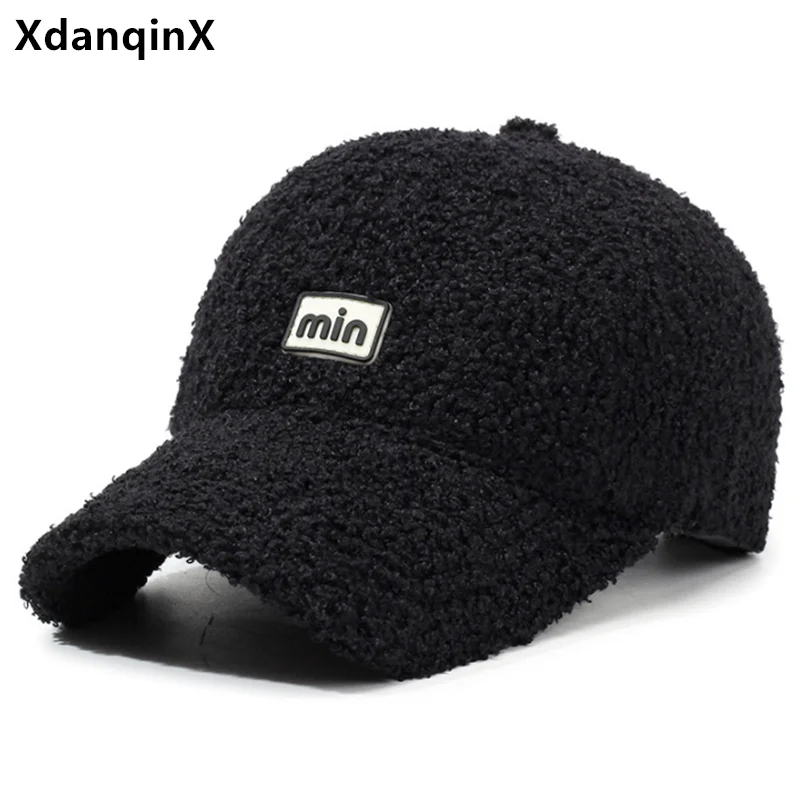 

Autumn Winter Fashion Personality Warm Baseball Caps For Women Teddy Velvet Letter Embroidery Hip Hop Party Hats Snapback Cap