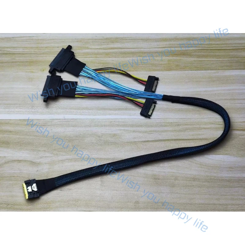L... for SlimSAS SFF-8654 8i to 2 NVMe U2 SFF-8639 hard drive data cable 40cm