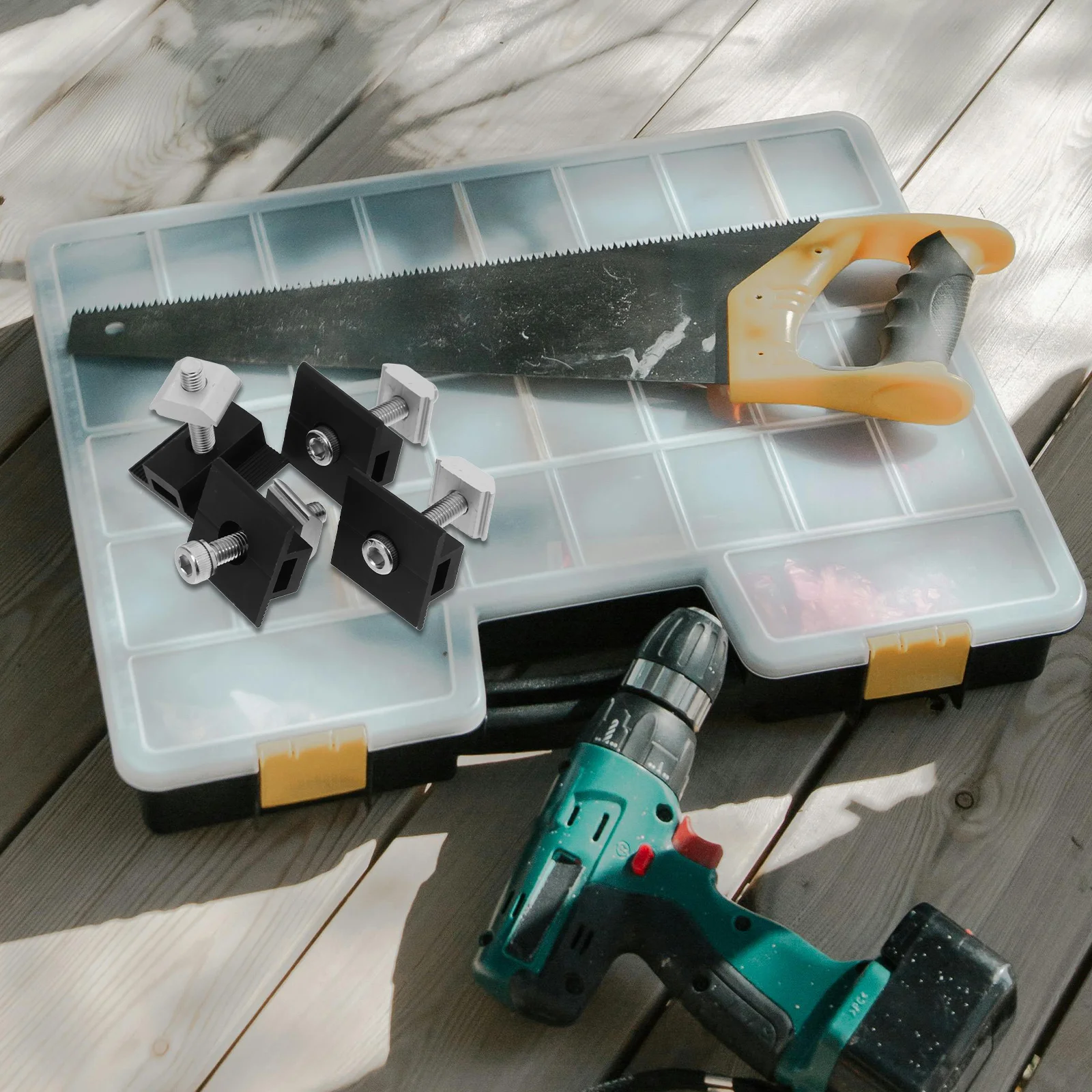 

4pcs Solar Panel Mid Clamps Aluminum Alloy Silver Durable Mounting Hardware For Roof Rv Solar Bracket System Clamp