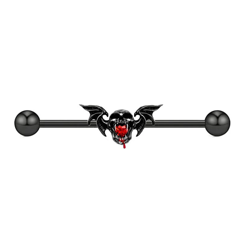 Halloween Devil Lip Studs Ghost Head Breast Rod Nipple Rings Piercing Nose Tragus Navel Rings Industrial Piercing Earrings
